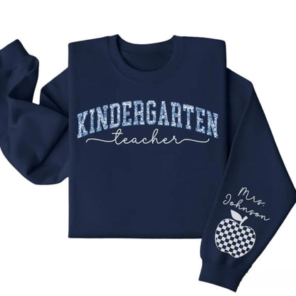 Custom Mrs Kindergarten Teacher Sweatshirt, Custom Kindergarten Sweatshirt Teacher 2D0176