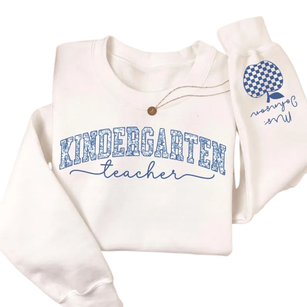 Custom Mrs Kindergarten Teacher Sweatshirt, Custom Kindergarten Sweatshirt Teacher 2D0176
