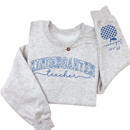 Custom Mrs Kindergarten Teacher Sweatshirt, Custom Kindergarten Sweatshirt Teacher 2D0176
