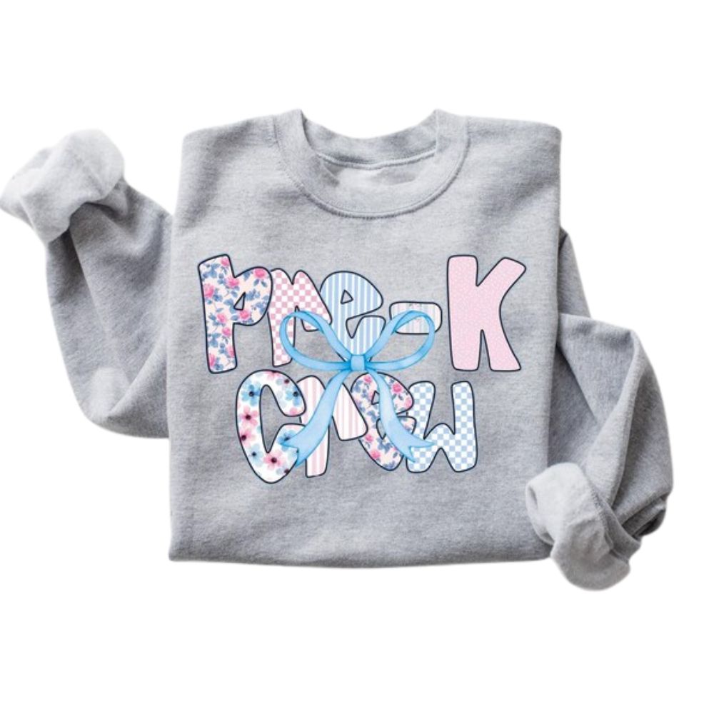 Cute Pre K Crew Teacher Sweatshirt Womens, Preschool Teacher Sweatshirts 2D0180