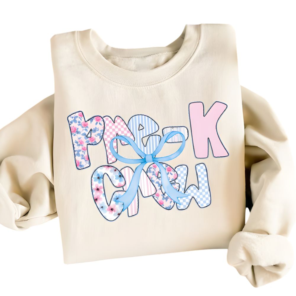 Cute Pre K Crew Teacher Sweatshirt Womens, Preschool Teacher Sweatshirts 2D0180