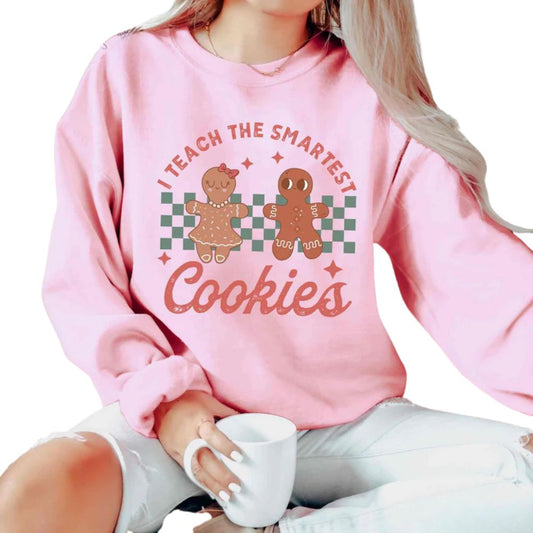 I Teach The Smartest Cookies Sweatshirt, Cute Christmas Sweatshirts For Teachers  2D0183