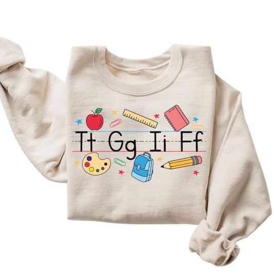 TGIF Funny Teacher Sweatshirt For Women, Elementary Teacher Sweatshirt 2D0185