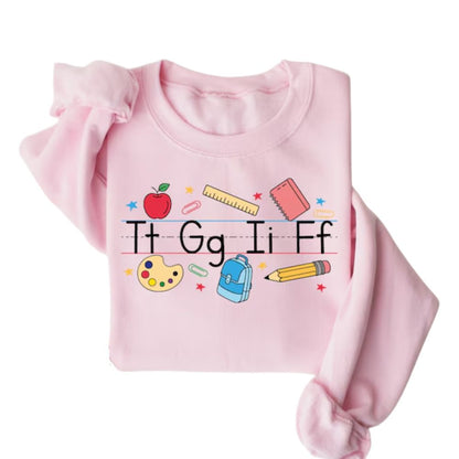 TGIF Funny Teacher Sweatshirt For Women, Elementary Teacher Sweatshirt 2D0185