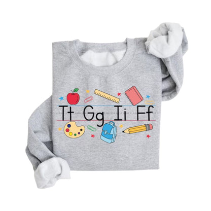 TGIF Funny Teacher Sweatshirt For Women, Elementary Teacher Sweatshirt 2D0185