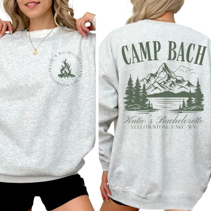 Custom Women's Camp Bachelorette Sweatshirt, Custom Camping Bachelorette Sweatshirts 2D0202
