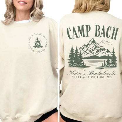 Custom Women's Camp Bachelorette Sweatshirt, Custom Camping Bachelorette Sweatshirts 2D0202