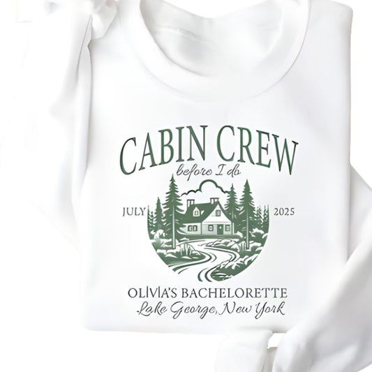 Custom Cabin Crew Bachelorette Sweatshirt, Custom Camping Bachelorette Party Sweatshirts 2D0203