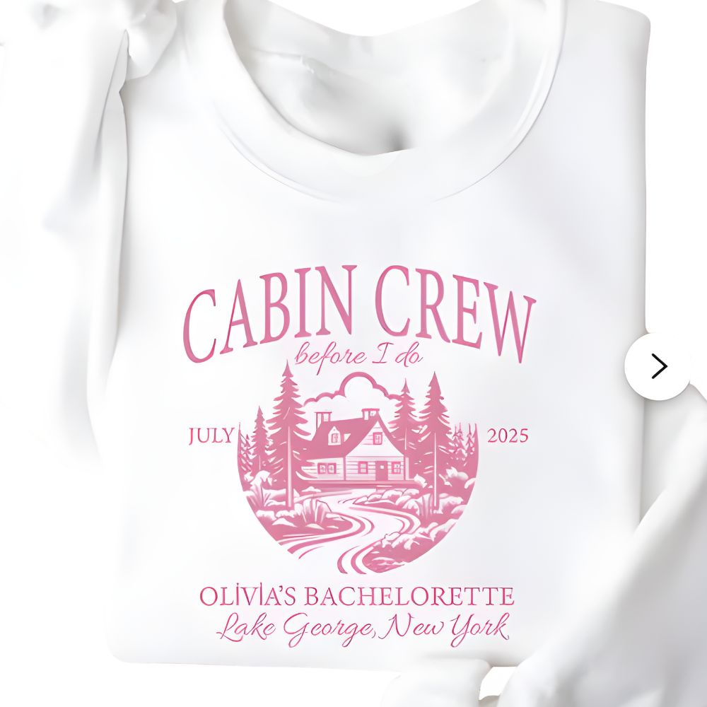 Custom Cabin Crew Bachelorette Sweatshirt, Custom Camping Bachelorette Party Sweatshirts 2D0203