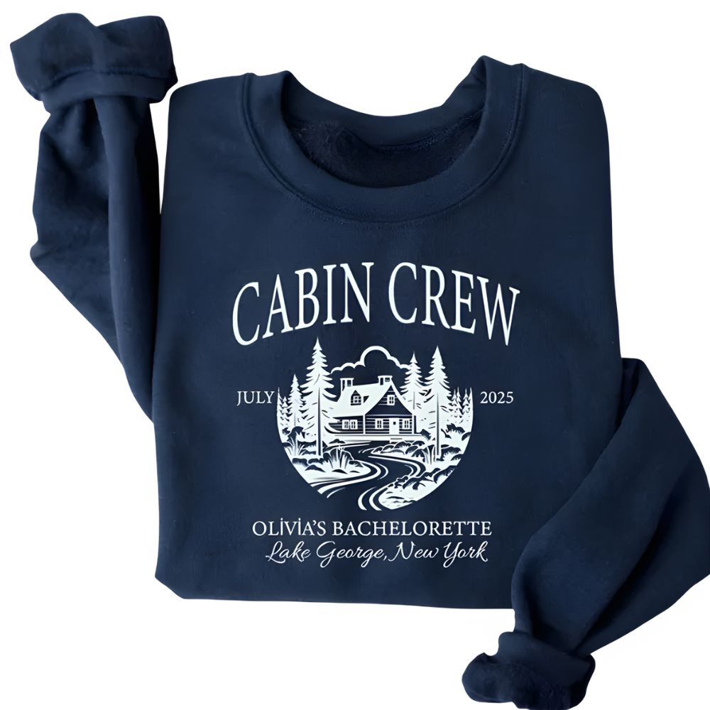 Custom Cabin Crew Bachelorette Sweatshirt, Custom Camping Bachelorette Party Sweatshirts 2D0203
