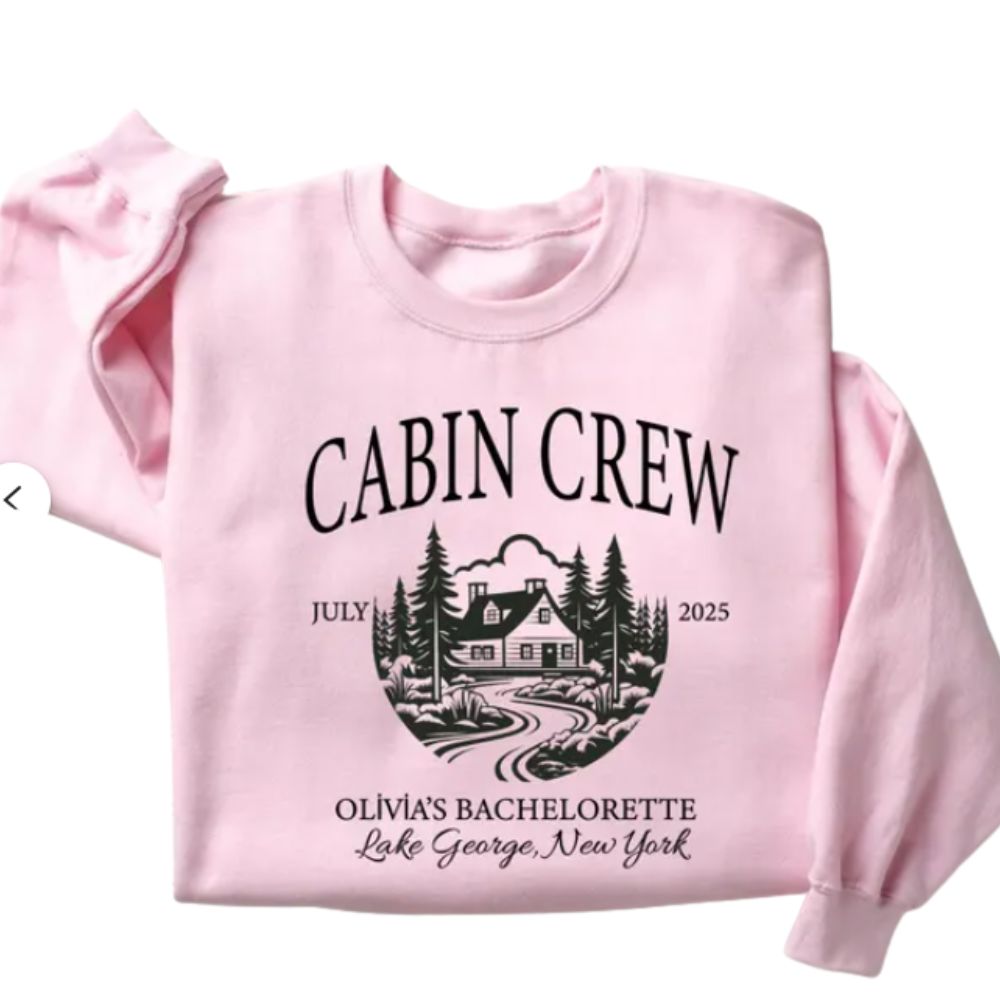 Custom Cabin Crew Bachelorette Sweatshirt, Custom Camping Bachelorette Party Sweatshirts 2D0203