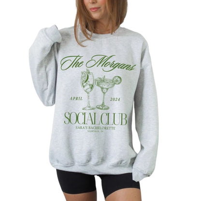Custom Cocktail Social Club Bachelorette Party Sweatshirts, Custom Bachelorette Sweatshirts 2D0206