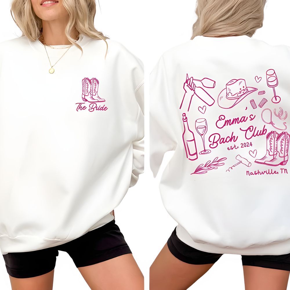 Custom Cowgirl Bachelorette Sweatshirts, Custom Western Bachelorette Party Sweatshirts 2D0207