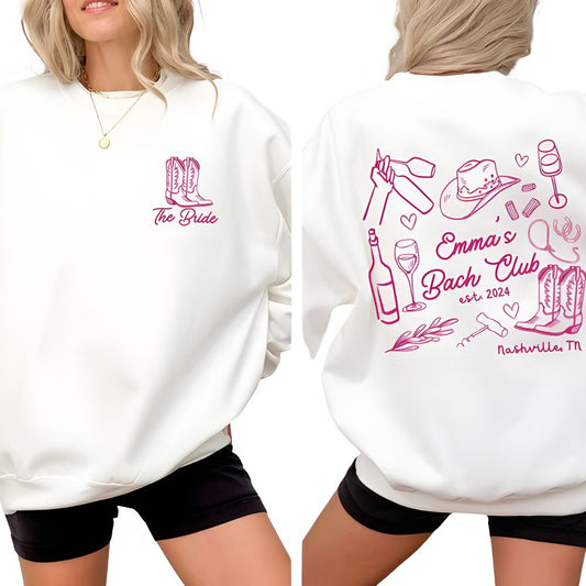 Custom Cowgirl Bachelorette Sweatshirts, Custom Western Bachelorette Party Sweatshirts 2D0207