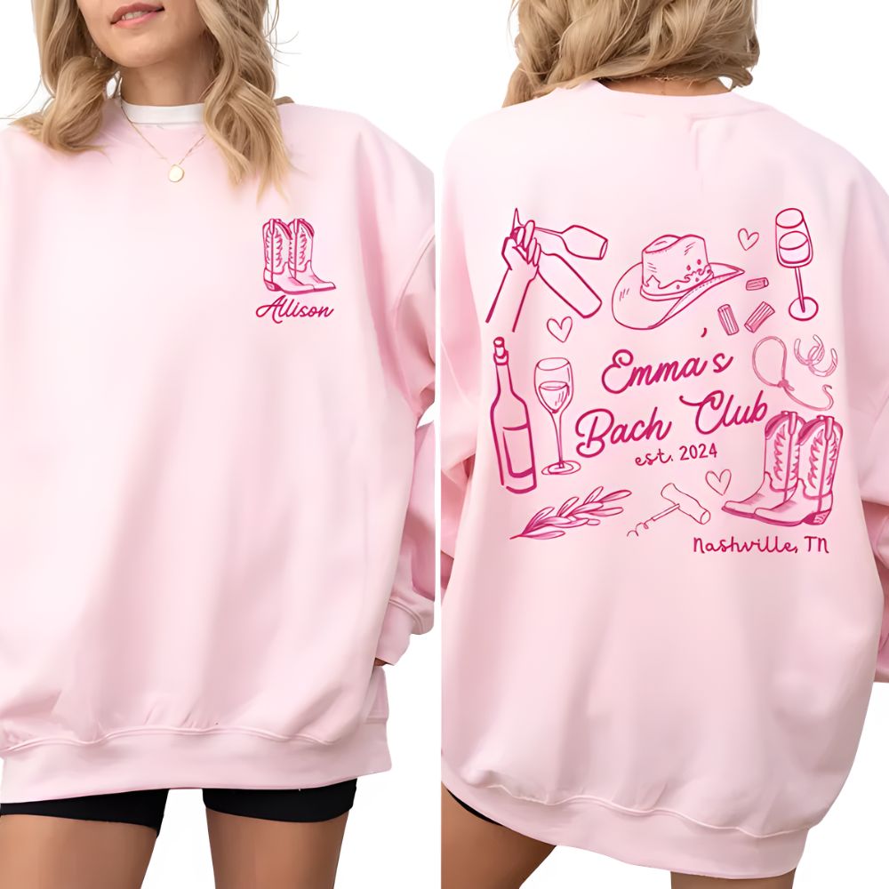 Custom Cowgirl Bachelorette Sweatshirts, Custom Western Bachelorette Party Sweatshirts 2D0207