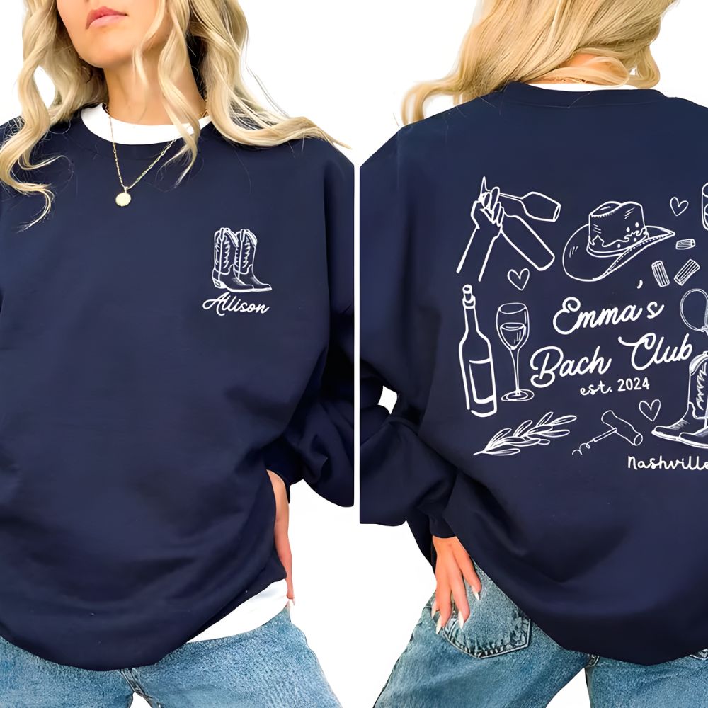 Custom Cowgirl Bachelorette Sweatshirts, Custom Western Bachelorette Party Sweatshirts 2D0207