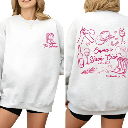 Custom Cowgirl Bachelorette Sweatshirts, Custom Western Bachelorette Party Sweatshirts 2D0207