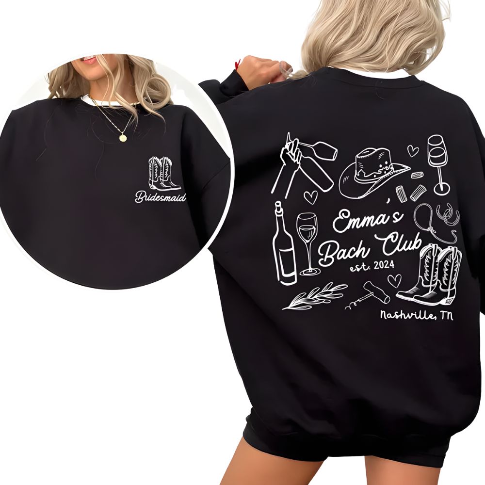 Custom Cowgirl Bachelorette Sweatshirts, Custom Western Bachelorette Party Sweatshirts 2D0207