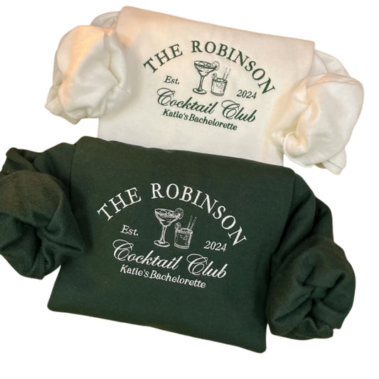 Custom Cocktail Club Bachelorette Sweatshirts For Women, Custom Bachelorette Party Sweatshirts 2D0210