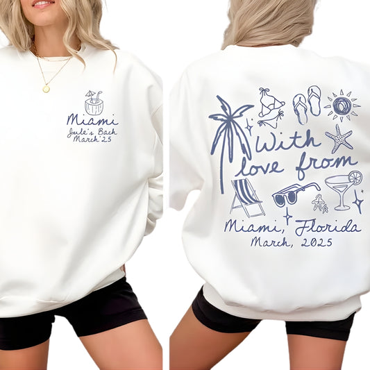 Custom Womens Beach Bach Party Sweatshirts, Custom Bachelorette Sweatshirts 2D0211