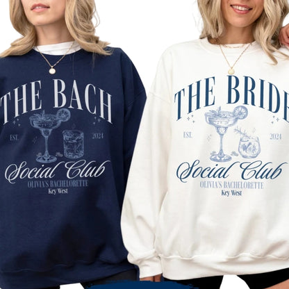 Custom Matching Social Club Bachelorette Sweatshirts, Custom Bridesmaids Sweatshirts For Bachelorette Party 2D0212