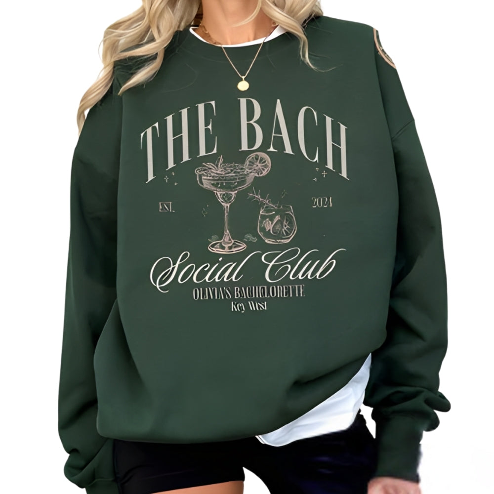 Custom Matching Social Club Bachelorette Sweatshirts, Custom Bridesmaids Sweatshirts For Bachelorette Party 2D0212