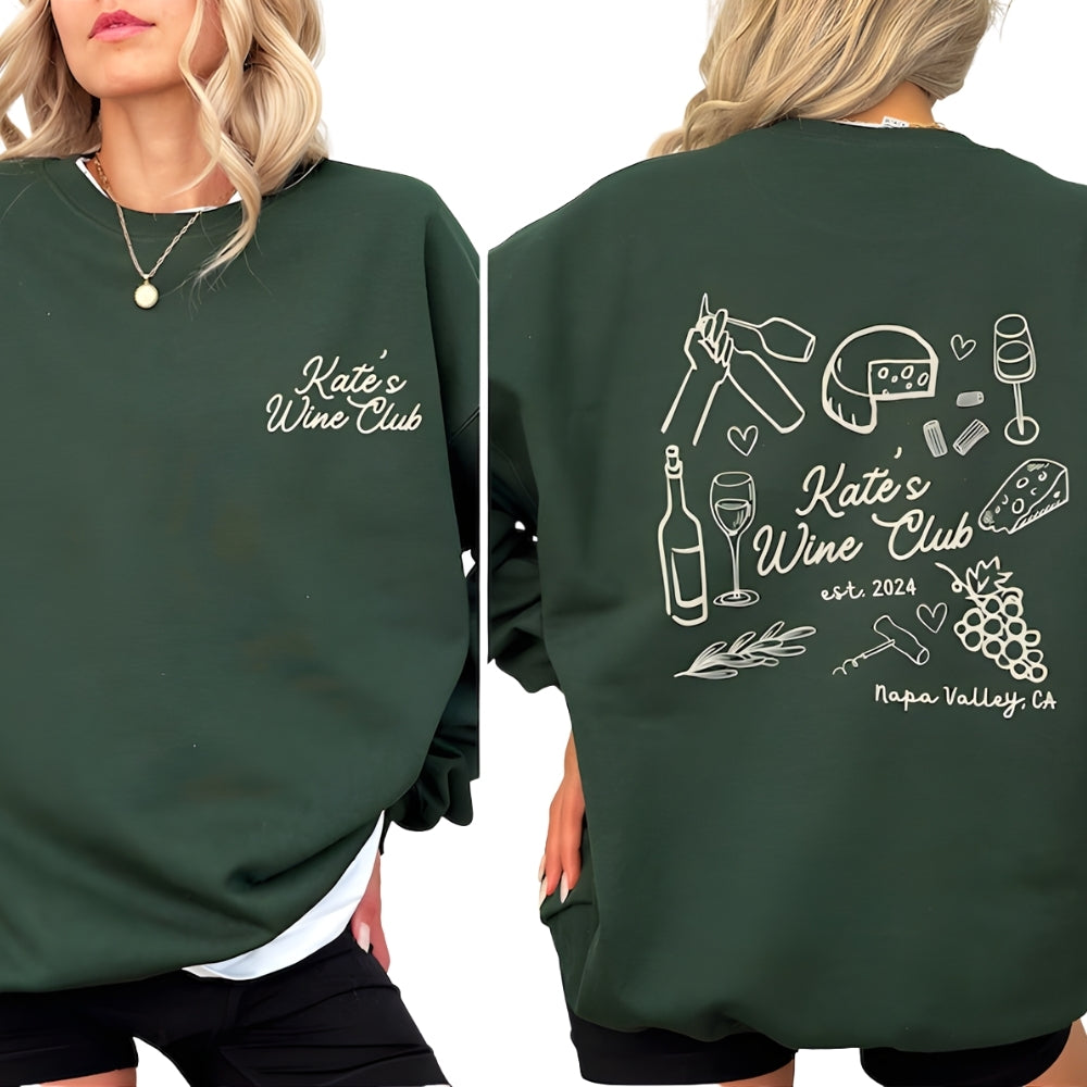 Custom Wine Club Bachelorette Party Sweatshirts, Custom Bachelorette Sweatshirts 2D0219