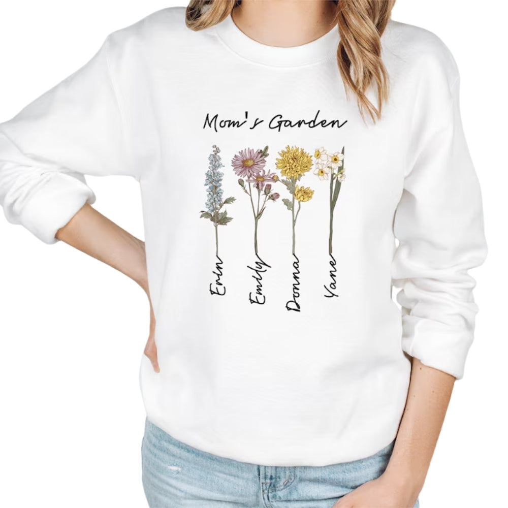 Custom Grandma's Garden Sweatshirt, Custom Birth Month Flower Grandma Sweatshirt 2D0223