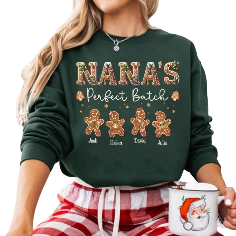 Custom Grandma's Perfect Batch Sweatshirt, Custom Christmas Grandma Sweatshirt 2D0227
