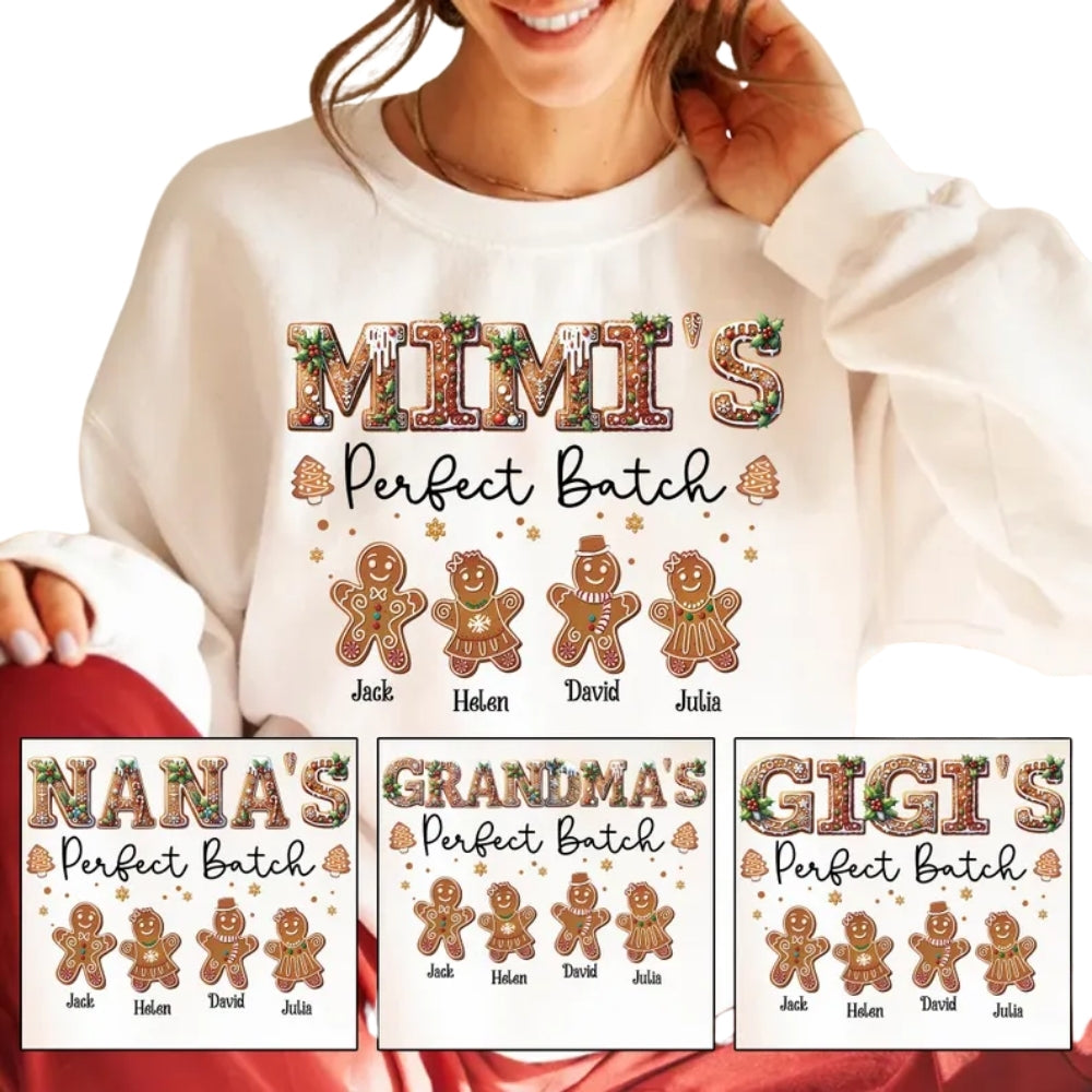 Custom Grandma's Perfect Batch Sweatshirt, Custom Christmas Grandma Sweatshirt 2D0227