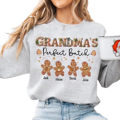 Custom Grandma's Perfect Batch Sweatshirt, Custom Christmas Grandma Sweatshirt 2D0227