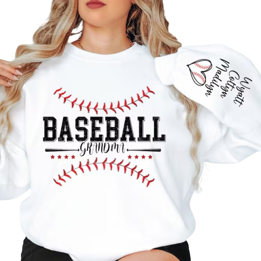 Custom Baseball Grandma Sweatshirt, Custom Baseball Sweatshirt For Grandma 2D0234