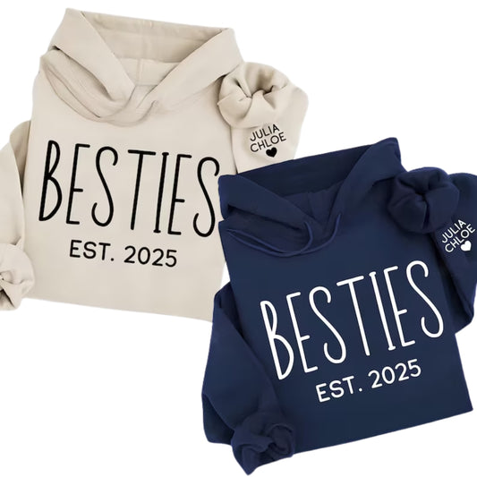 Custom Est Besties Hoodie, Custom Matching BFF Hoodie 2D0269