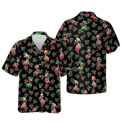 Flamingo Christmas Hawaiian Shirt For Men Women, Flamingo Lover Hawaiian Shirt For Christmas HE0775