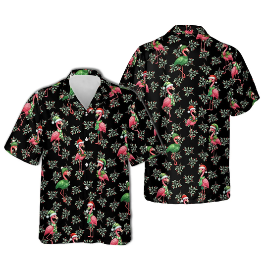 Flamingo Christmas Hawaiian Shirt For Men Women, Flamingo Lover Hawaiian Shirt For Christmas HE0775