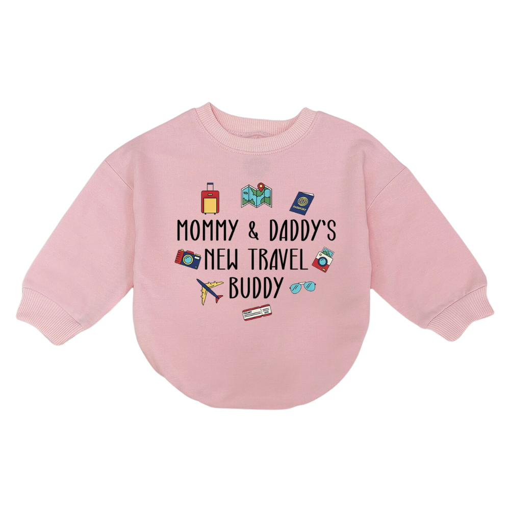 Mommy & Daddy's New Travel Buddy Baby Romper Sweater, Travel Baby Romper Sweatshirt BB0178