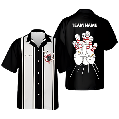 Scary Pins Custom Vintage Bowling Hawaiian Shirt Men, Custom Bowling Team Shirts BZ0860