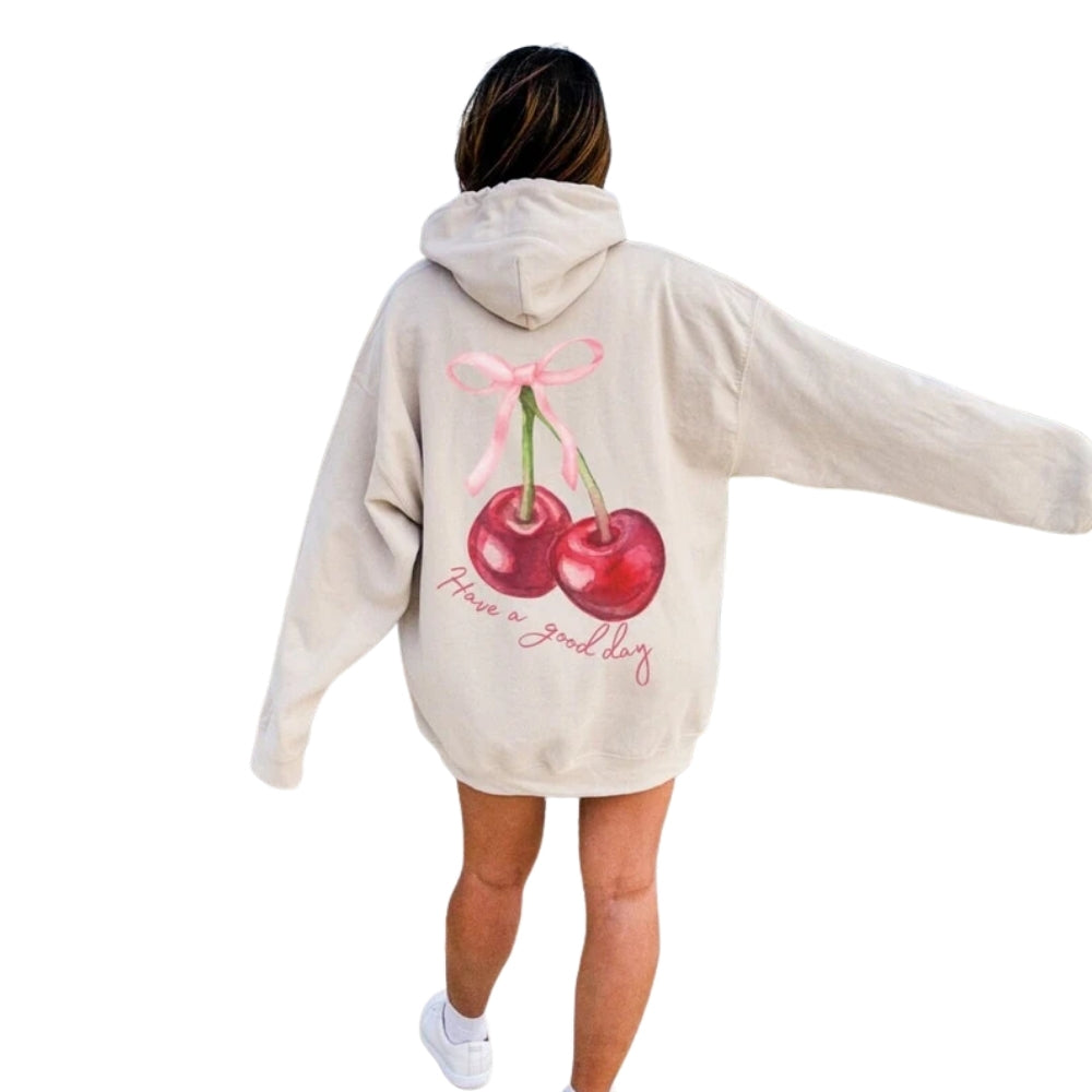 Have A Good Day Coquette Cherry Hoodie, Cute Cherry Hoodie 2D0803
