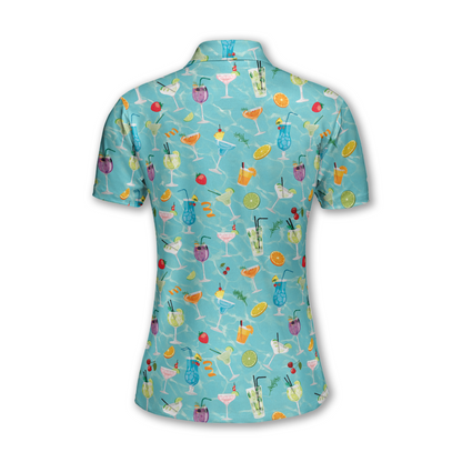 Cocktail Women's Golf Polo Shirt, Cocktail Golf Shirts For Ladies GW0078