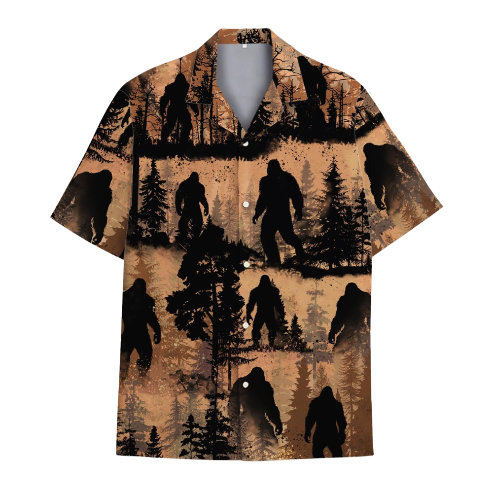 Bigfoot Forest Men's Hawaiian Shirt, Sasquatch Bigfoot Hawaiian Shirts HE0549