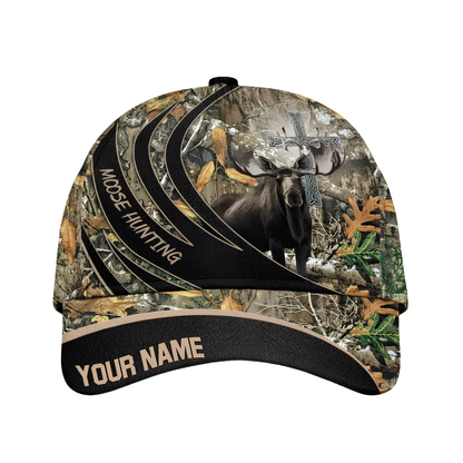 Custom Moose Hunting Camouflage Baseball 3D Cap, Custom Moose Cap Hat For Hunter CP0681