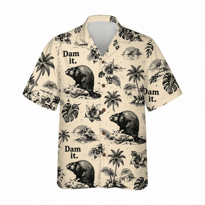Funny Beaver Tropical Hawaiian Shirt For Men And Women, Beaver Hawaiian Shirt HE0671
