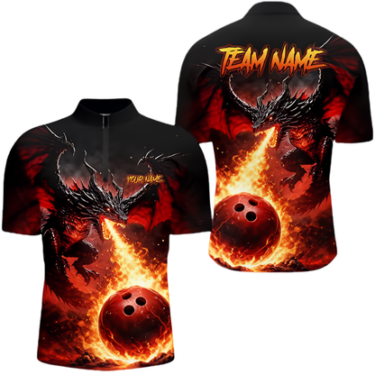 Custom Dragon Fire Bowling Jersey For Men, Custom Dragon Bowling Team Shirt BZ0908