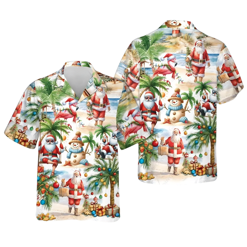 Santa Tropical Hawaiian Shirt Men Women, Christmas Hawaiian Shirt HE0771