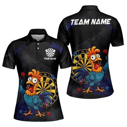 Women's Custom Rooster Darts Polo Shirt, Custom Rooster Darts Team Shirt For Ladies DZ0164