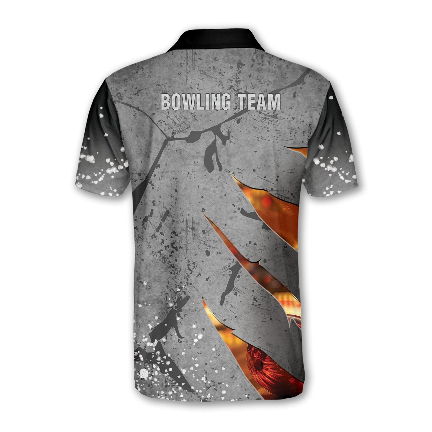 Grey Custom Team Bowling Polo Shirt For Men, Custom Bowling Team Shirts BM0311