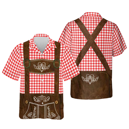 Oktoberfest Lederhosen Costume Hawaiian Shirt For Men, Funny Oktoberfest Hawaiian Shirt HE0632