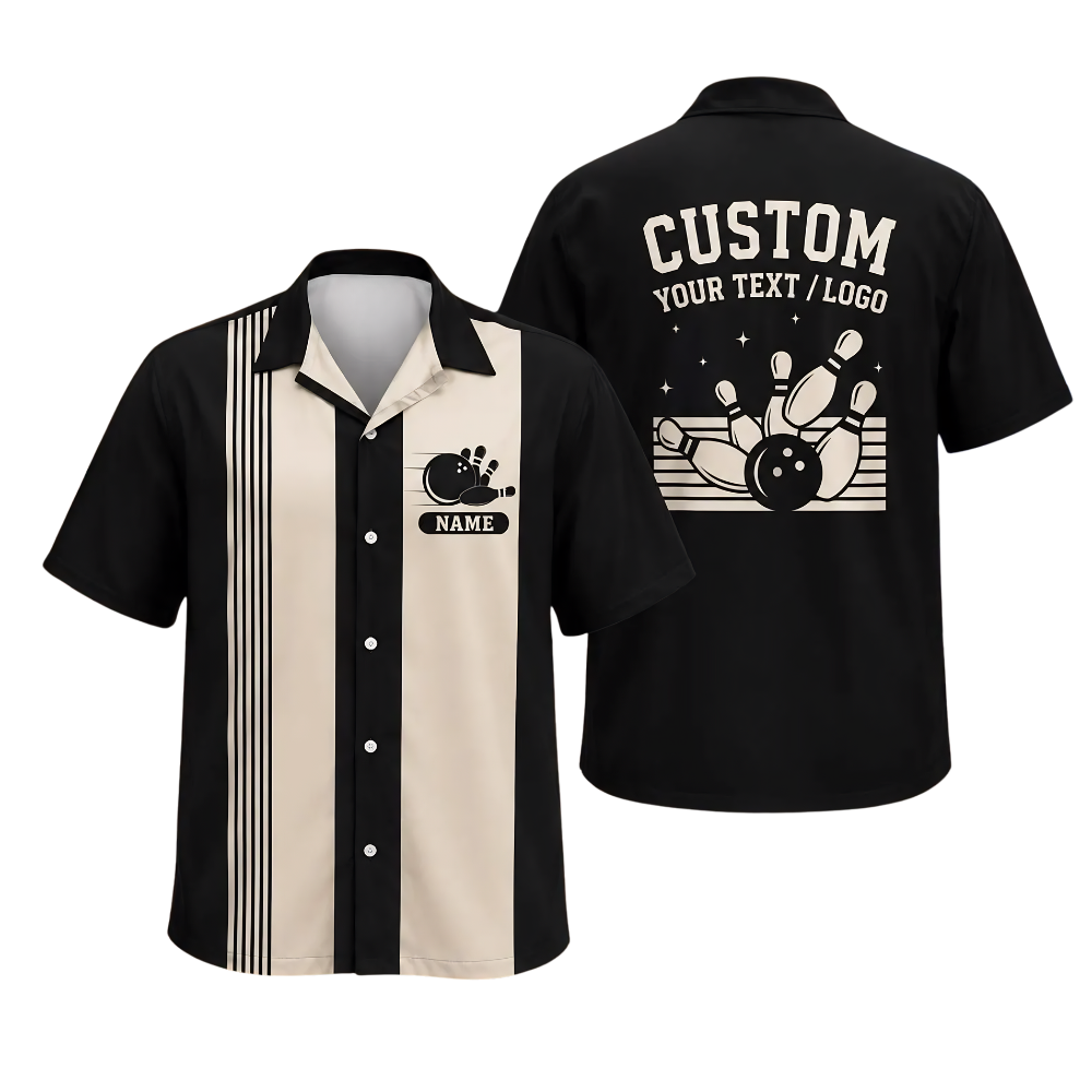 Custom Logo Vintage Bowling Hawaiian Shirt Mens, Custom Vintage Bowling Shirts BE0244