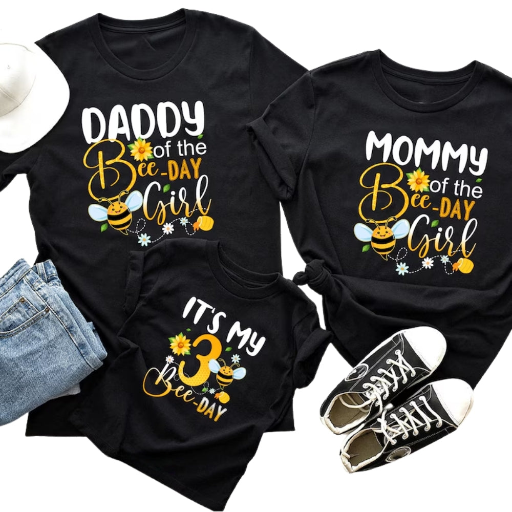Custom Bee Of The Day Matching Birthday Family T Shirts, Custom Bee Birthday Matching Shirt For Family ET0727