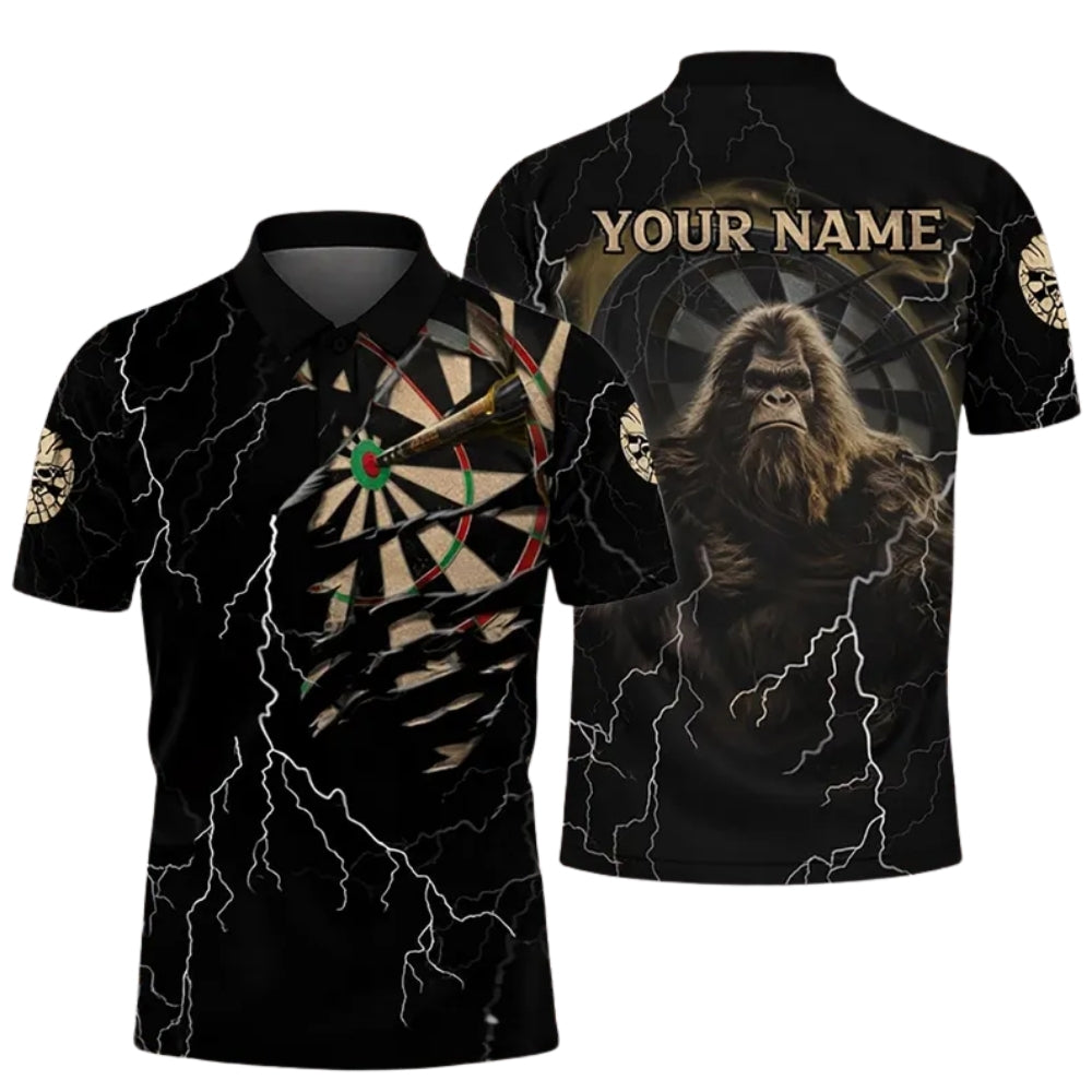Custom Bigfoot Thunder Darts Polo Shirt For Men, Custom Sasquatch Dart Shirts DE0086